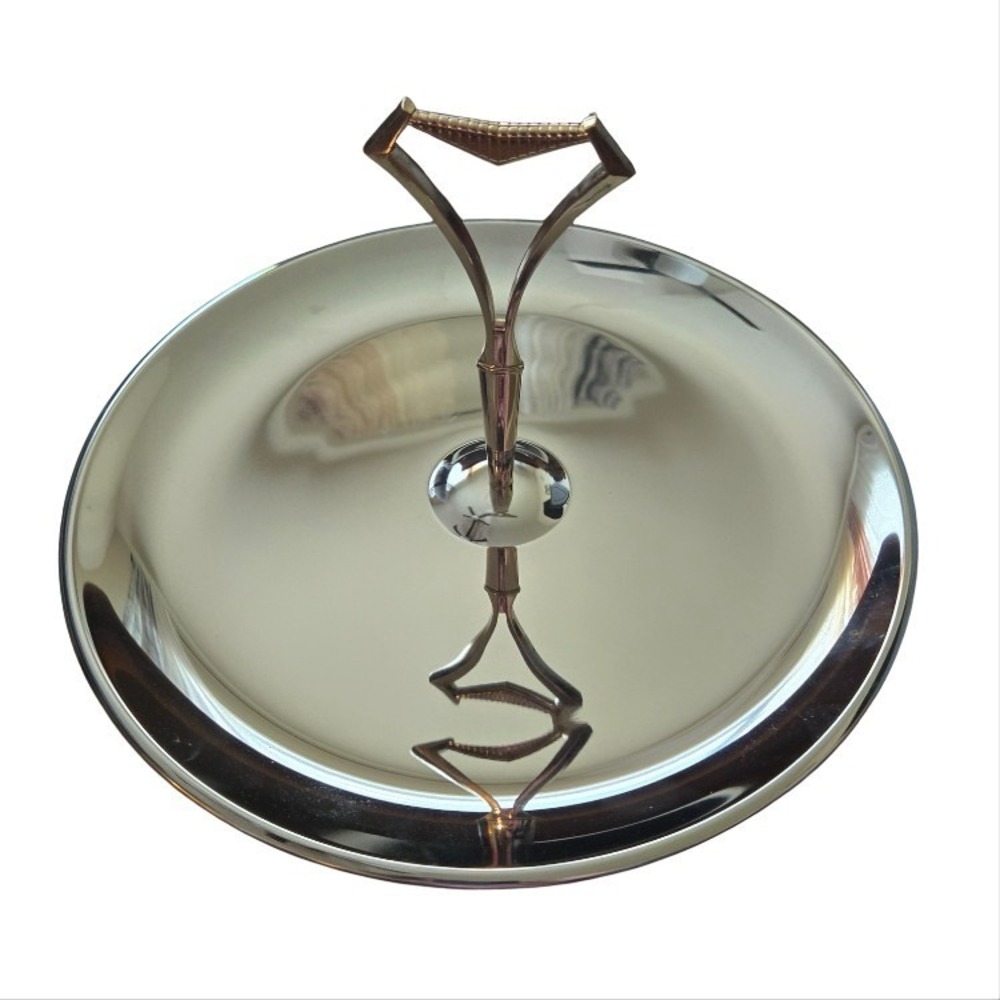 Vintage Kromex Holiday Tidbit‎ Tutier Tray Chrome Giftware 561 in Box Paperwork